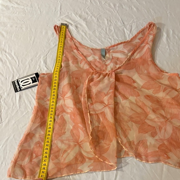 Boarders Women's Sheer Orange Floral Tank Top - Picture 10 of 10